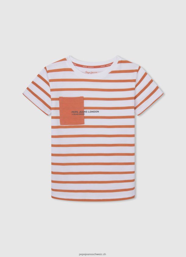 T-Shirt mit Logo auf der Vorderseite Junge Pepe Jeans Kürbis orange 84XH6T1638