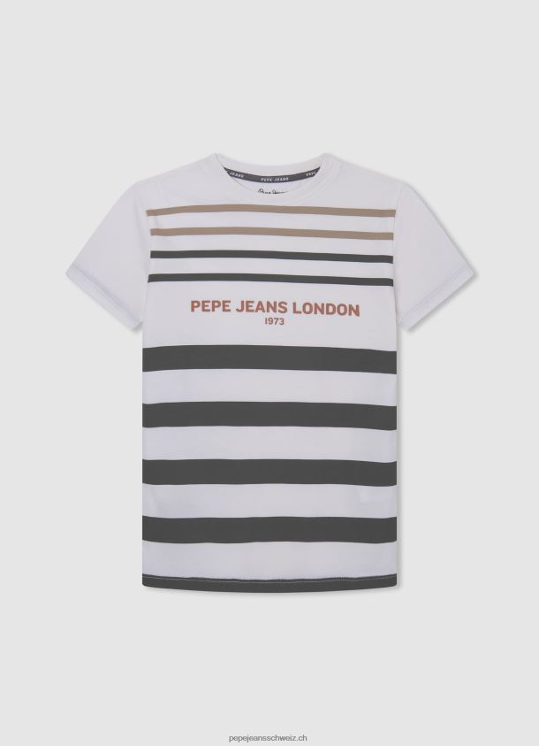 gestreiftes T-Shirt aus Baumwolle Junge Pepe Jeans nicht-gerade weiss 84XH6T1645