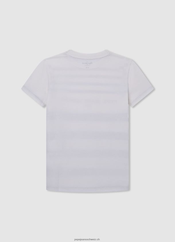 gestreiftes T-Shirt aus Baumwolle Junge Pepe Jeans nicht-gerade weiss 84XH6T1645