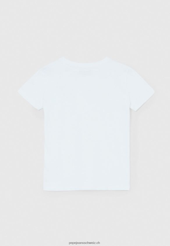 grundlegendes T-Shirt des Logos Junge Pepe Jeans Weiss 84XH6T1607