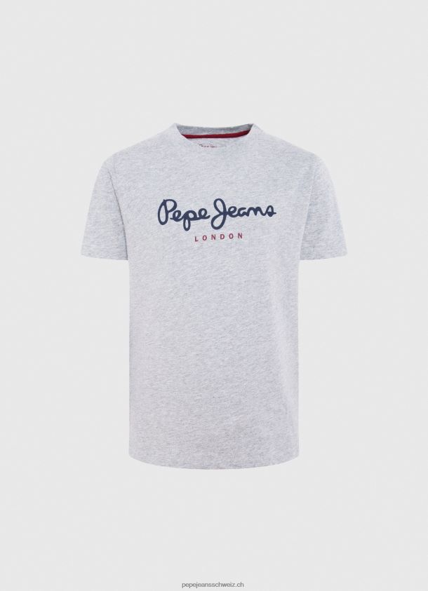 grundlegendes T-Shirt des Logos Junge Pepe Jeans grau meliert 84XH6T1629
