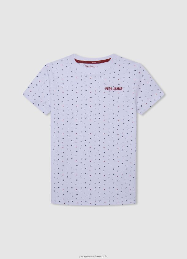 rundum bedrucktes T-Shirt Junge Pepe Jeans Weiss 84XH6T1627