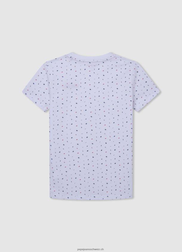 rundum bedrucktes T-Shirt Junge Pepe Jeans Weiss 84XH6T1627