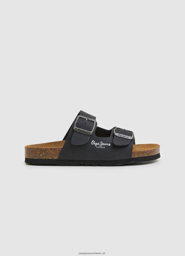 Double Kansas anatomische Sandalen Junge Pepe Jeans Schwarz 84XH6T1548