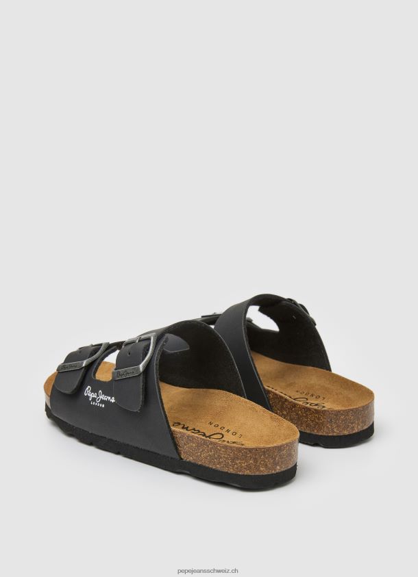 Double Kansas anatomische Sandalen Junge Pepe Jeans Schwarz 84XH6T1548