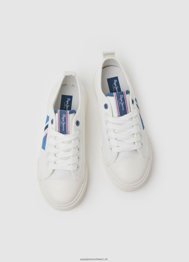 Allen Flag vulkanisierte Turnschuhe Junge Pepe Jeans Weiss 84XH6T1562