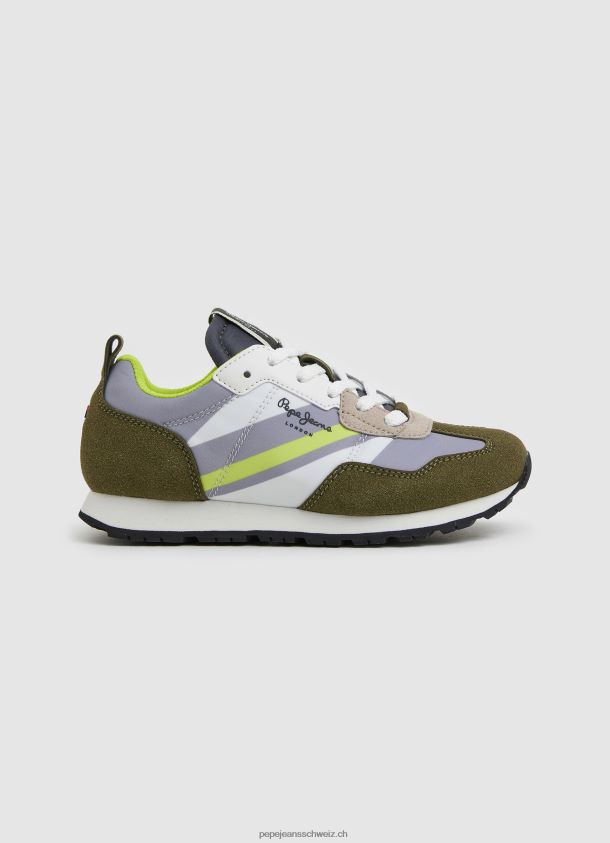 Kombinierte Turnschuhe mit Foster-Print Junge Pepe Jeans Armee 84XH6T1534