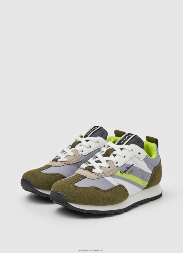 Kombinierte Turnschuhe mit Foster-Print Junge Pepe Jeans Armee 84XH6T1534