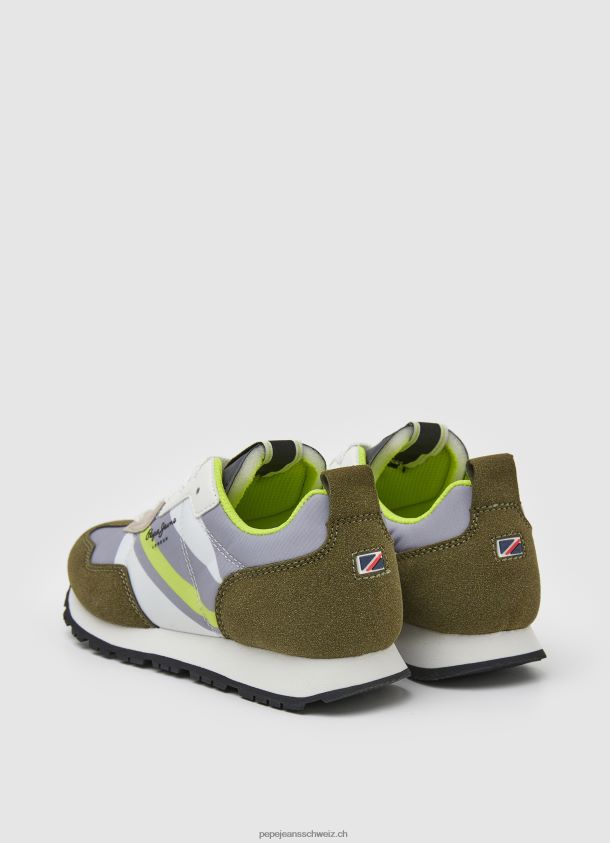 Kombinierte Turnschuhe mit Foster-Print Junge Pepe Jeans Armee 84XH6T1534