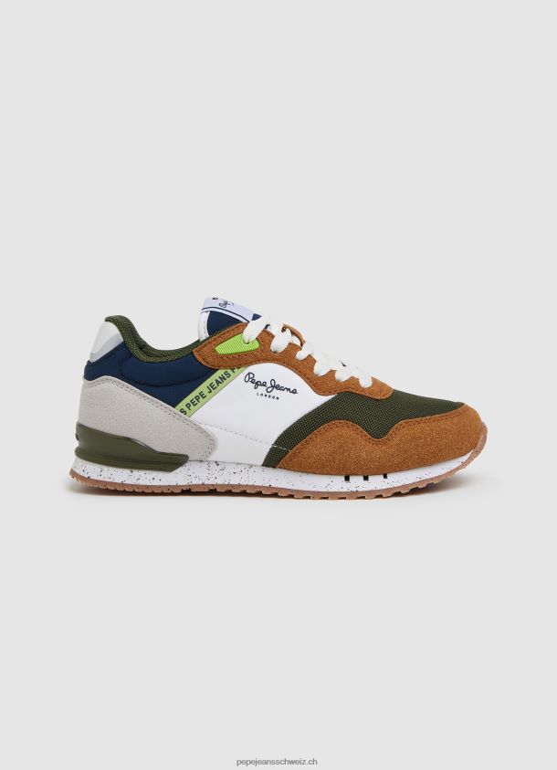 London kann kombinierte Turnschuhe Junge Pepe Jeans Armee 84XH6T1533