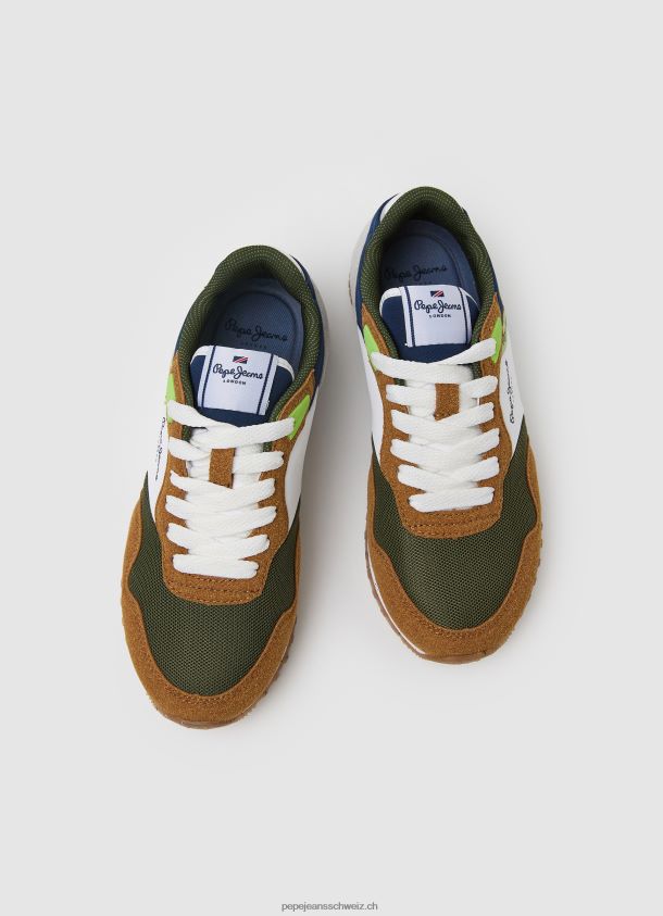 London kann kombinierte Turnschuhe Junge Pepe Jeans Armee 84XH6T1533