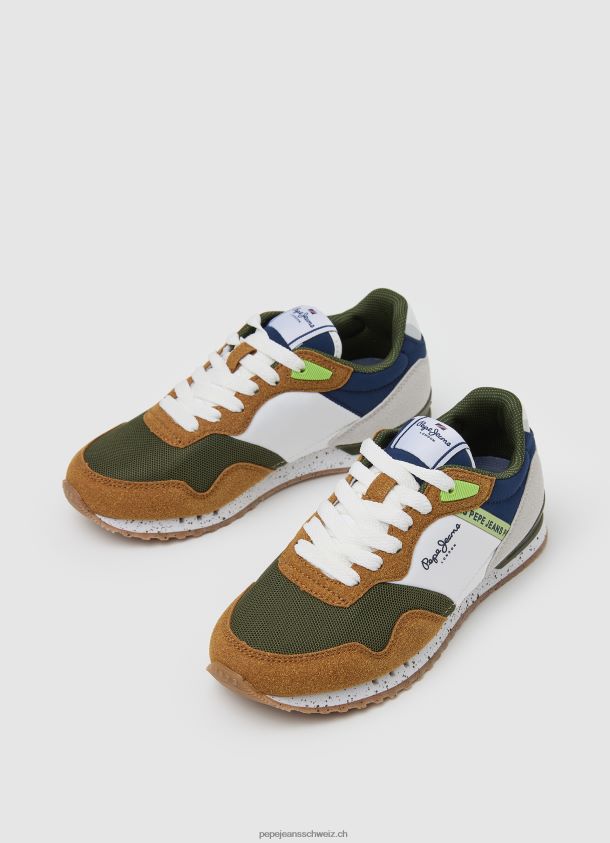 London kann kombinierte Turnschuhe Junge Pepe Jeans Armee 84XH6T1533