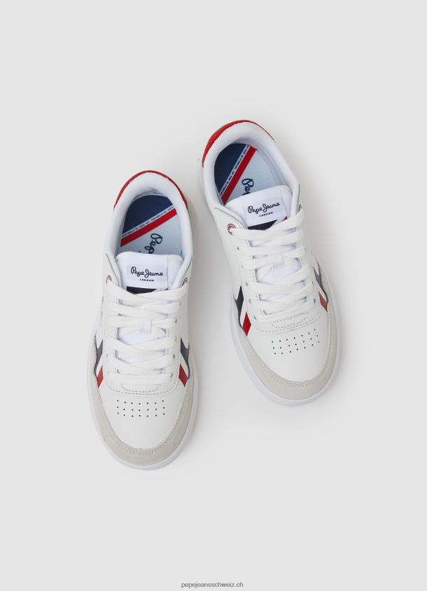 Player Britt Lederturnschuhe Junge Pepe Jeans Weiss 84XH6T1525