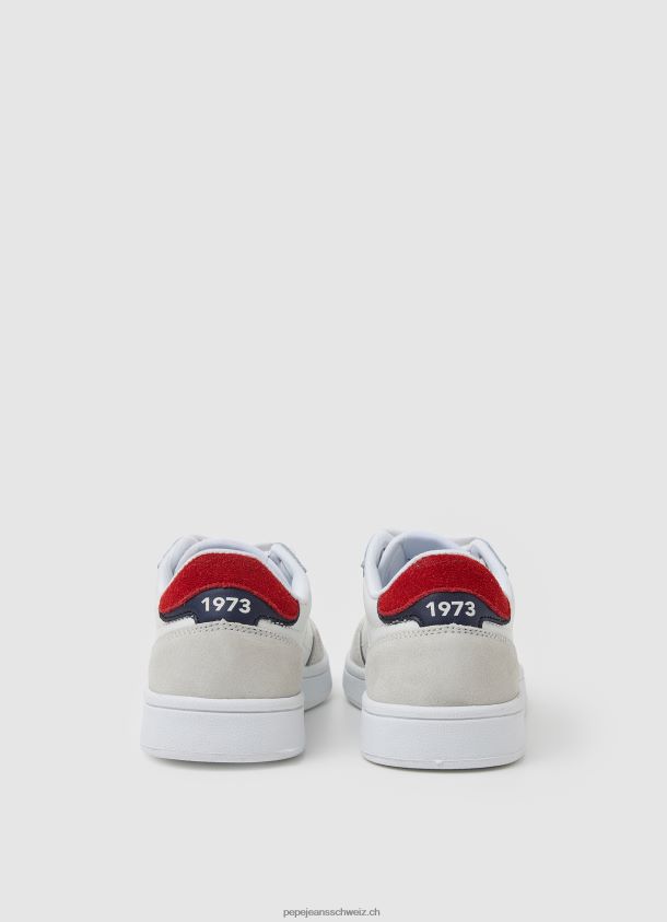 Player Britt Lederturnschuhe Junge Pepe Jeans Weiss 84XH6T1525