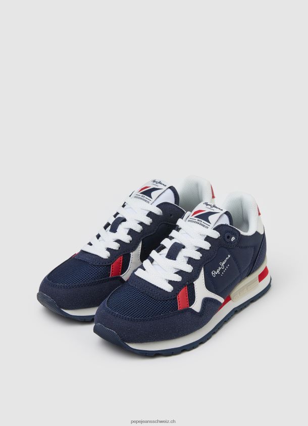 brit Heritage kombinierte Turnschuhe Junge Pepe Jeans Marine 84XH6T1528