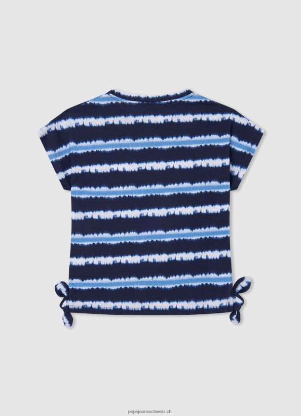 Baumwoll-T-Shirt mit verblassten Streifen Mädchen Pepe Jeans dulwich 84XH6T1463