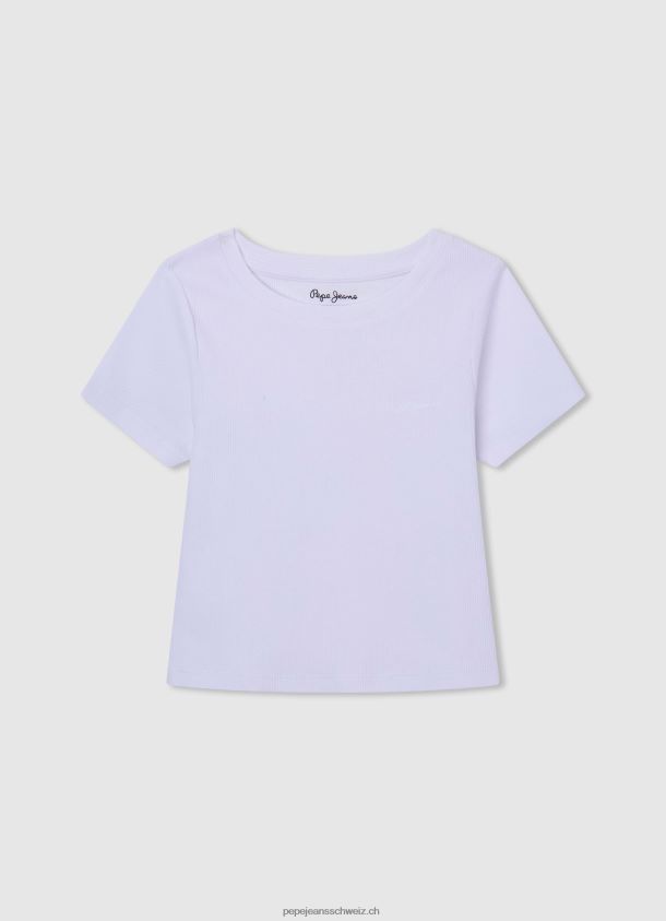 Baumwoll-T-Shirt mit verblassten Streifen Mädchen Pepe Jeans zartes Rosa 84XH6T1462