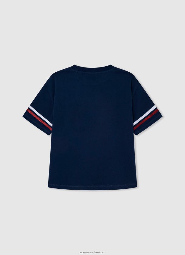 Boxy Fit T-Shirt mit Logo-Print Mädchen Pepe Jeans Ozean 84XH6T1448