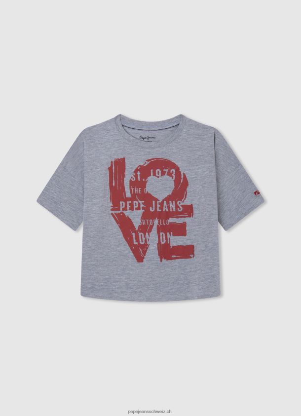 Boxy Fit T-Shirt mit Logo-Print Mädchen Pepe Jeans Ozean 84XH6T1448