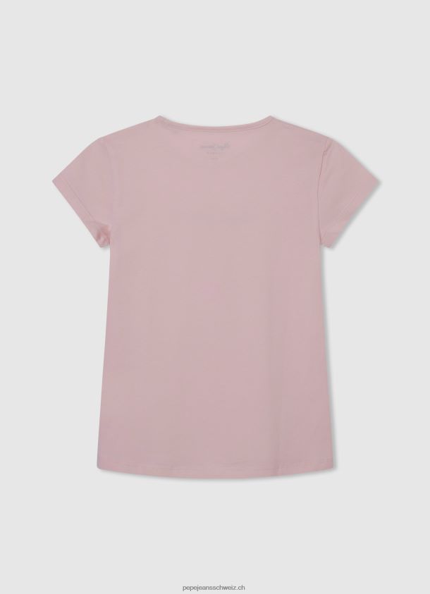 Glitzer-Logo-T-Shirt Mädchen Pepe Jeans zartes Rosa 84XH6T1464