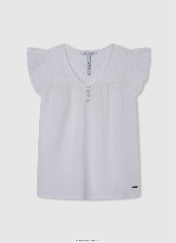 Hilary-Bluse mit durchbrochenen Details Mädchen Pepe Jeans Mousse 84XH6T1472