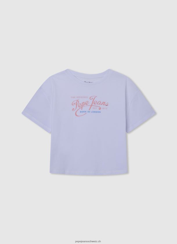 Schulterfreies T-Shirt aus Baumwolle Mädchen Pepe Jeans Weiss 84XH6T1440