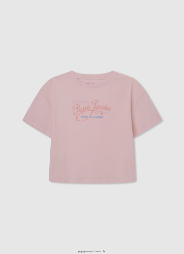 Schulterfreies T-Shirt aus Baumwolle Mädchen Pepe Jeans zartes Rosa 84XH6T1441