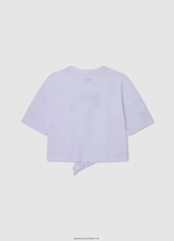 T-Shirt mit Blumenstrass Mädchen Pepe Jeans Weiss 84XH6T1475