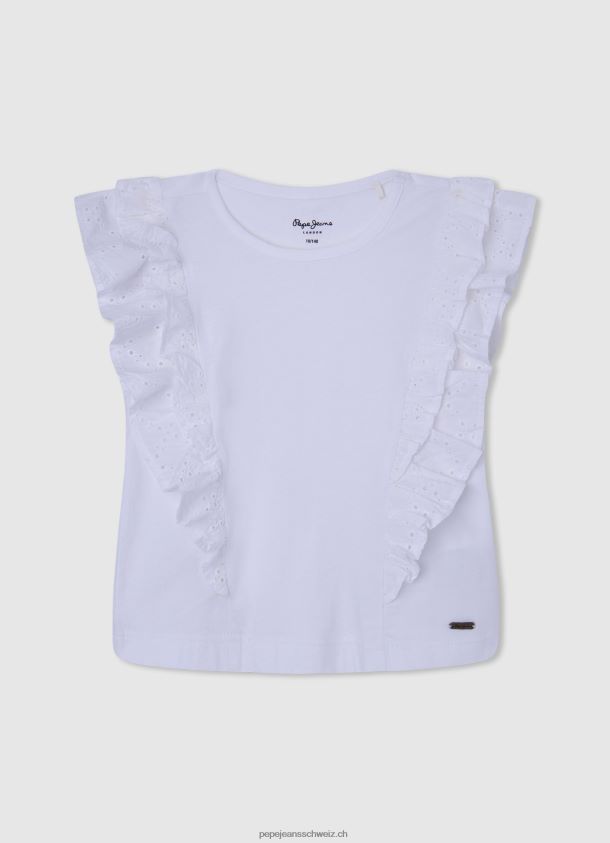 T-Shirt mit Doppelrüsche Mädchen Pepe Jeans Weiss 84XH6T1482