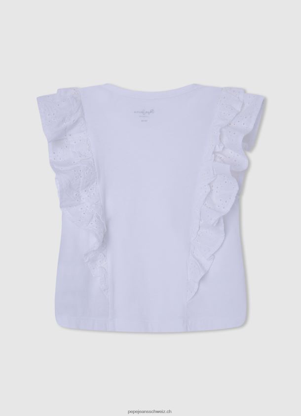 T-Shirt mit Doppelrüsche Mädchen Pepe Jeans Weiss 84XH6T1482