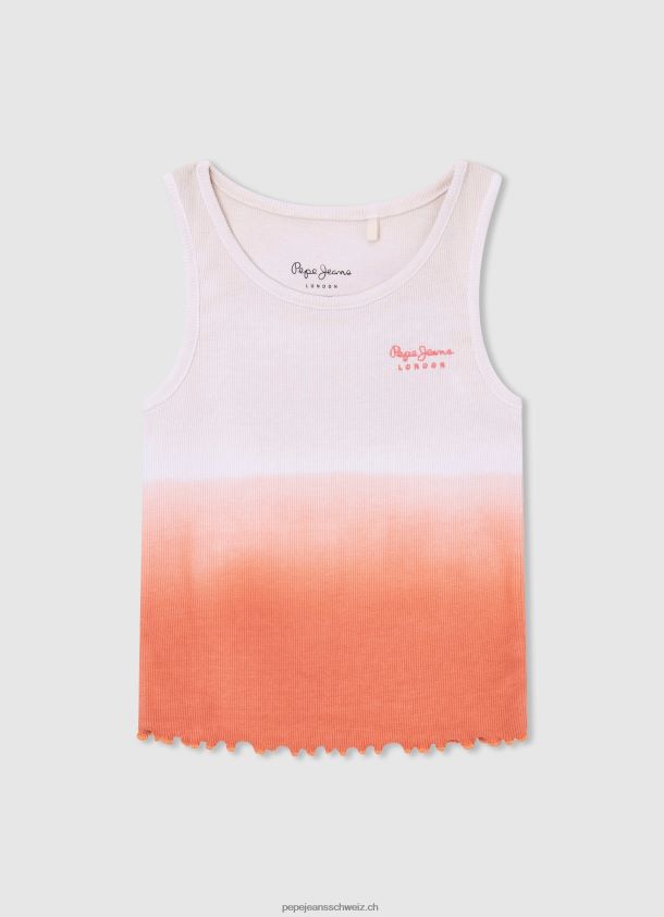 T-Shirt mit Farbblock-Armlochärmeln Mädchen Pepe Jeans Pfirsich 84XH6T1476