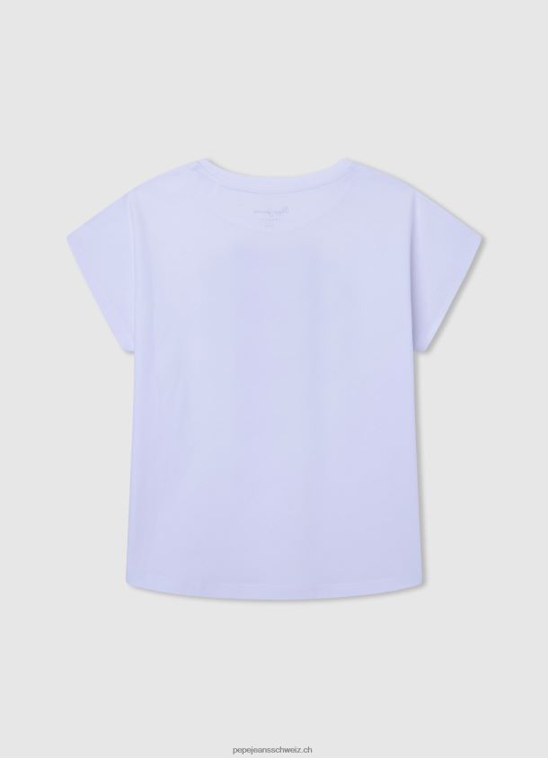 T-Shirt mit Logo-Print Mädchen Pepe Jeans Weiss 84XH6T1452