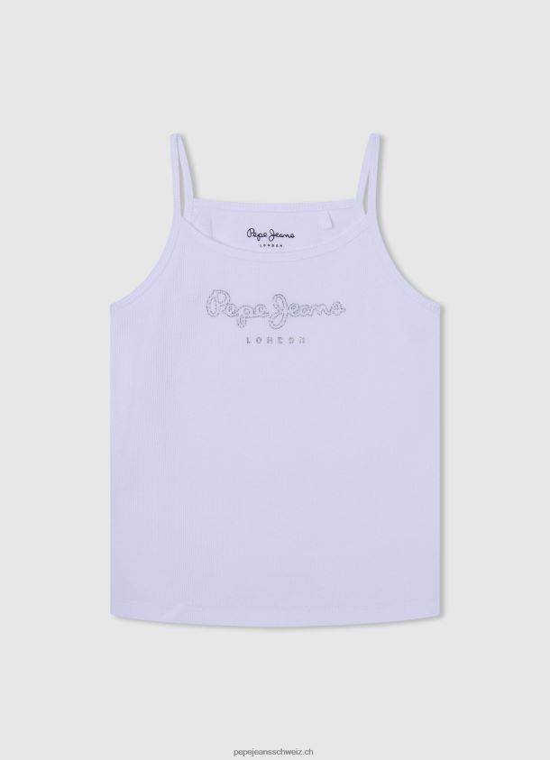 Tanktop mit Logo-Print Mädchen Pepe Jeans Weiss 84XH6T1427