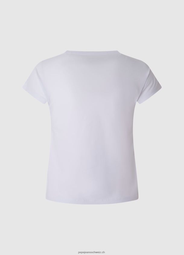 einfarbig bedrucktes T-Shirt Mädchen Pepe Jeans Weiss 84XH6T1453