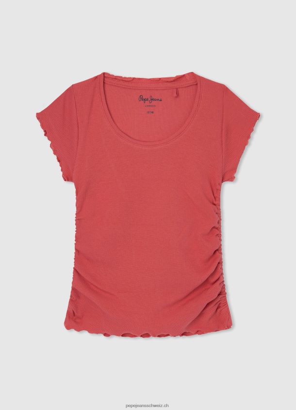 geripptes Hemd mit Welleneffekt Mädchen Pepe Jeans studiorot 84XH6T1442