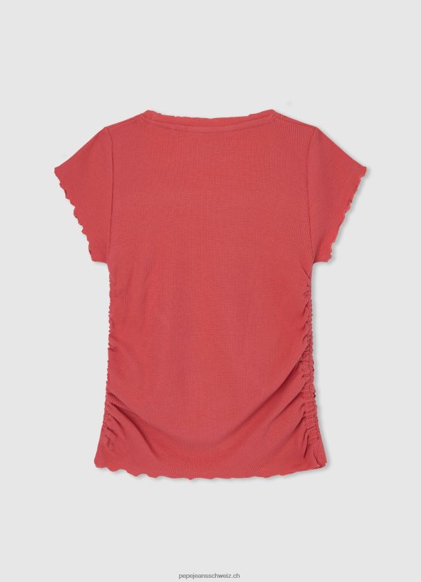 geripptes Hemd mit Welleneffekt Mädchen Pepe Jeans studiorot 84XH6T1442