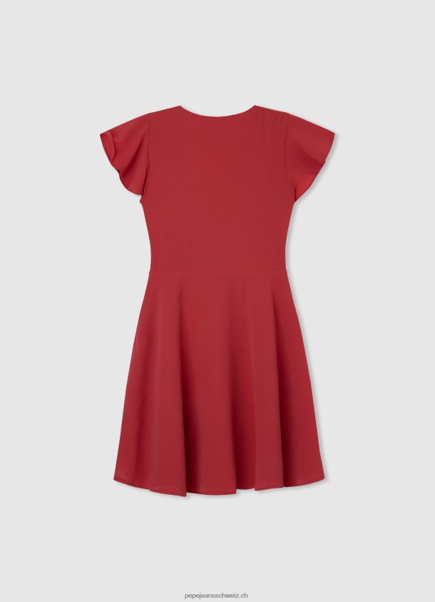 Crêpe-Kleid mit überkreuztem Ausschnitt Mädchen Pepe Jeans studiorot 84XH6T1374