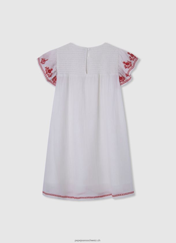 romantisch geschnittenes Kleid Mädchen Pepe Jeans Weiss 84XH6T1375
