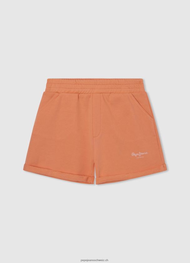 Baumwoll-Shorts mit elastischer Taille Mädchen Pepe Jeans Pfirsich 84XH6T1499