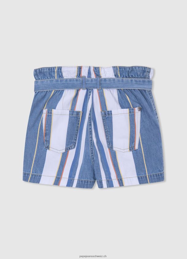 Denim-Shorts mit gestreiftem Aufdruck Mädchen Pepe Jeans Denim 84XH6T1508