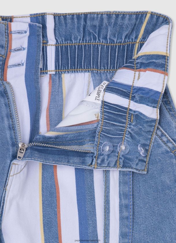 Denim-Shorts mit gestreiftem Aufdruck Mädchen Pepe Jeans Denim 84XH6T1508