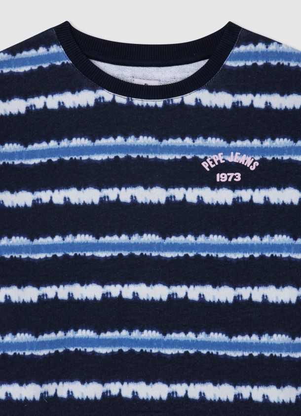 Baumwollpullover mit ausgeblichenen Streifen Mädchen Pepe Jeans dulwich 84XH6T1408