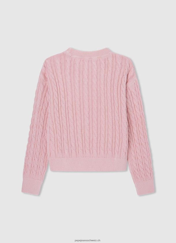 Geflochtener Jersey mit abgerundetem Kragen Mädchen Pepe Jeans zartes Rosa 84XH6T1407