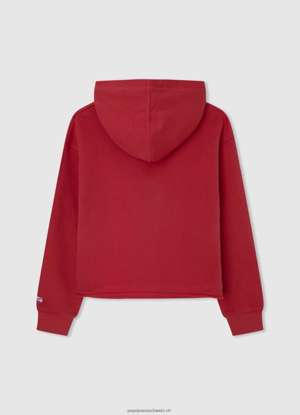 Kapuzenpullover aus Baumwolle Mädchen Pepe Jeans studiorot 84XH6T1412