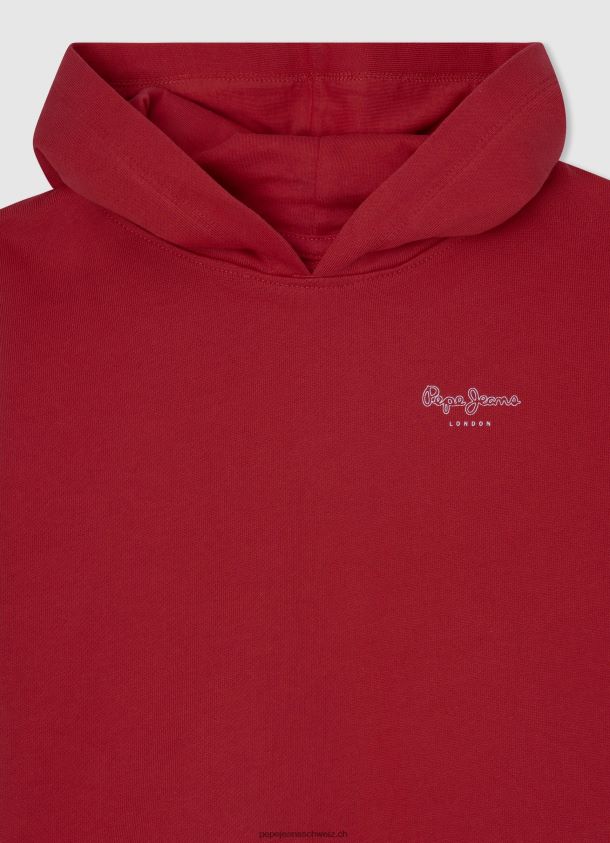 Kapuzenpullover aus Baumwolle Mädchen Pepe Jeans studiorot 84XH6T1412