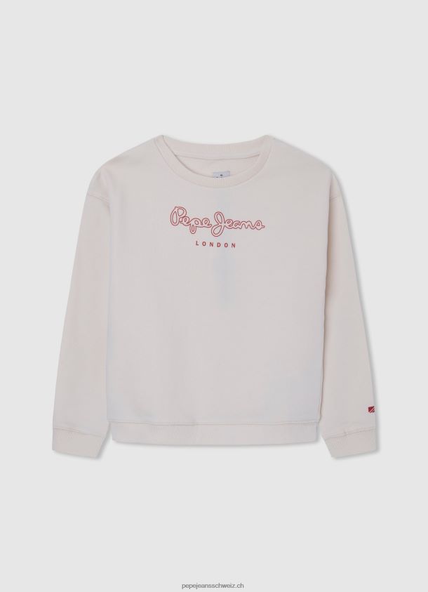 Pullover aus Baumwolle mit Logo-Print Mädchen Pepe Jeans Pfirsich 84XH6T1405