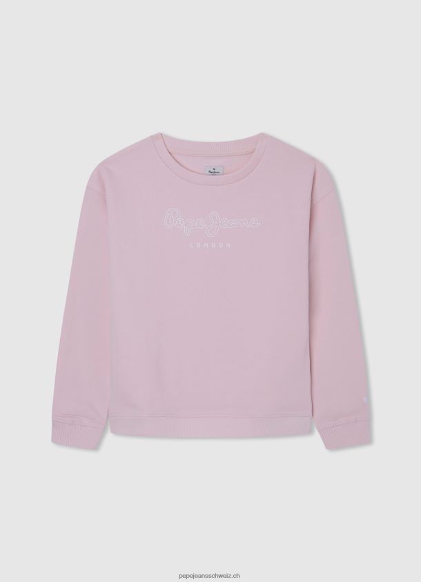 Pullover aus Baumwolle mit Logo-Print Mädchen Pepe Jeans zartes Rosa 84XH6T1416
