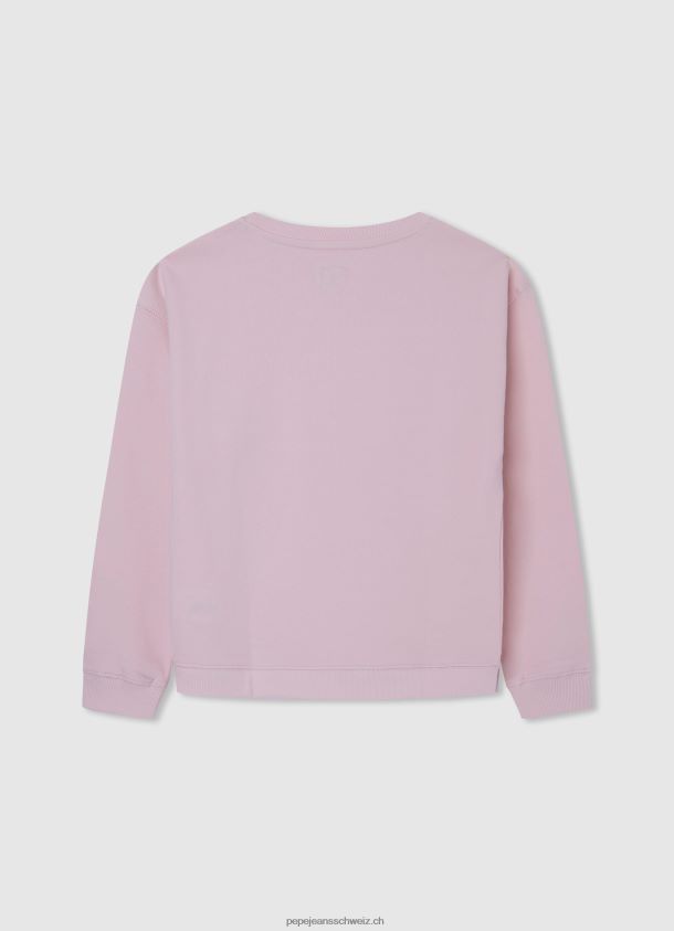 Pullover aus Baumwolle mit Logo-Print Mädchen Pepe Jeans zartes Rosa 84XH6T1416