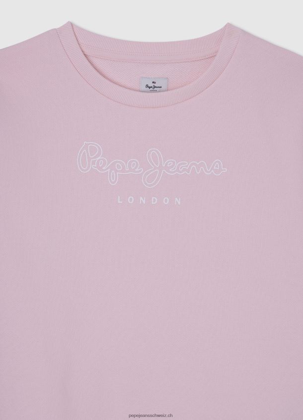 Pullover aus Baumwolle mit Logo-Print Mädchen Pepe Jeans zartes Rosa 84XH6T1416