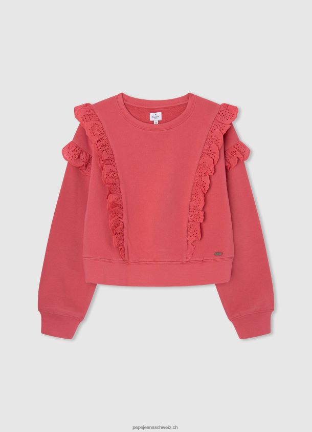 Pullover aus Baumwollfleece Mädchen Pepe Jeans studiorot 84XH6T1403